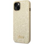 Pouzdro Guess Glitter Flakes Metal Logo iPhone 14 Plus - zlaté – Zbozi.Blesk.cz