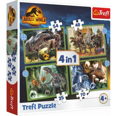 Trefl 4v1 Hrozní dinosauři/Jurassic World v krabici 28x28x6cm – Zbozi.Blesk.cz