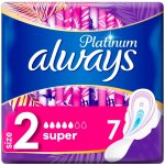 Always Platinum Ultra Super Plus velikost 2 hygienické vložky s křidélky 7 ks
