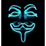 Neonové masky Anonymous Modrá