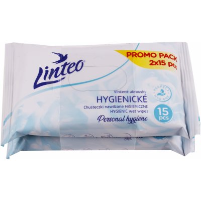 Linteo Ubrousky vlhčené hygienické pro denní potřebu 2 x 15 ks