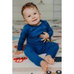 Dětské body z merino vlny a hedvábí Cosilana s dlouhým rukávem modré – Zboží Mobilmania