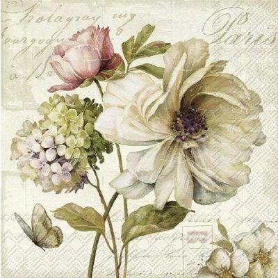 Ubrousek 33x33cm Magnolie a hortenzie – HobbyKompas.cz Ubrousek 33x33cm Magnolie a hortenzie – HobbyKompas.cz