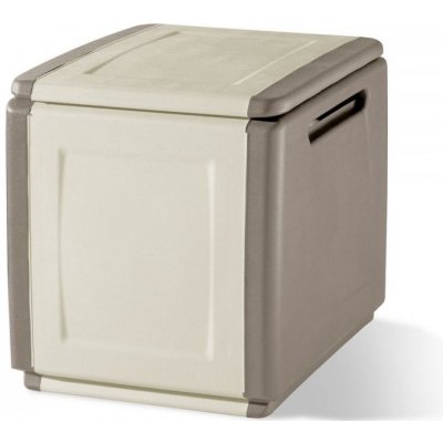 ARTPLAST Plastový úložný box Linea Cube malý - slonová kost s hnědošedou