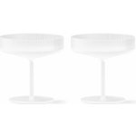 ferm LIVING Skleničky na šampaňské Ripple Frosted set bílá barva sklo 2 x 150 ml – Hledejceny.cz