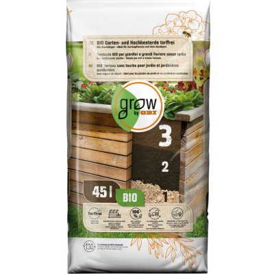 GROW by OBI BIO substrát pro zahrady a vyvýšené záhony 45 l – Hledejceny.cz