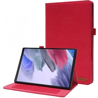 Protemio Fabric Zaklápěcí obal pro Samsung Galaxy Tab A8 SM-X205 / SM-X200 37463 červený