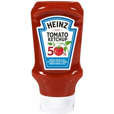 Heinz tomátový kečup s o 50% nižším obsahem cukru 500 ml – Hledejceny.cz