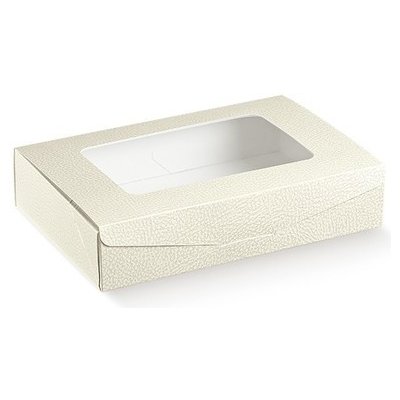 Dárková krabička na dezerty s průhledným okénkem - imitace kůže 24x16x5 cm – Zboží Mobilmania