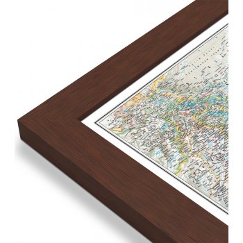 National Geographic Indie - nástěnná mapa Classic 60 x 76 cm Varianta: mapa v dřevěném rámu, Provedení: Pegi višeň
