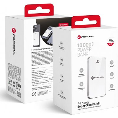 F-ENERGY F10K8 Super Slim powerbanka kompatibilní s MagSafe PD3.0 QC4.0 15W 10000 mAh bílá | Zboží Auto