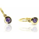 Šperky Jan Kos zlaté náušnice s fialovým kamenem 47100131