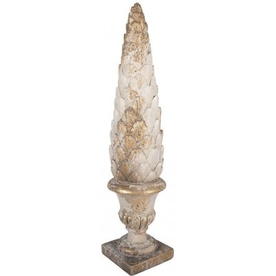 Clayre & Eef Béžová antik dekorativní socha šiška v květináči Ø 14*60 cm – Hledejceny.cz