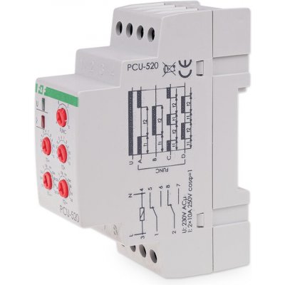 PCU-520/230 - Univerzální časové relé, 4 funkce, 230V, 8A, 2x NO/NC – Hledejceny.cz
