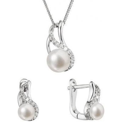 Pavona perlová souprava se zirkony a bílou říční perlou 29078.1 – Zboží Dáma
