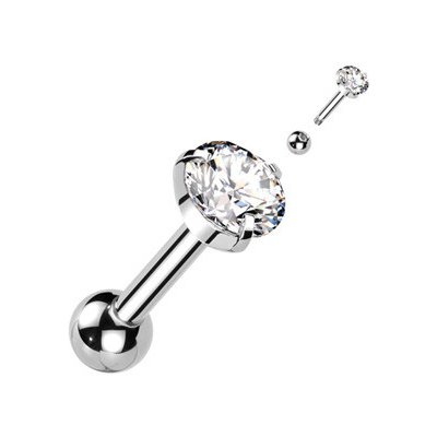 Šperky4U Cartilage piercing do ucha, čirý zirkon 3 mm CP1012-5-C – Sleviste.cz