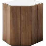 Tribu Odkládací stolek Hexagon, 50x49 cm, rám teak, deska glazovaný lávový kámen moss – Hledejceny.cz