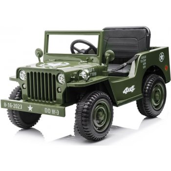 Mamido dětský elektrický vojenský Jeep Willys 12V7Ah světlé zelená