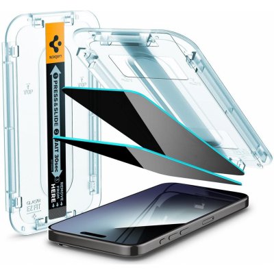 Spigen Glass tR EZ Fit Privacy 2 Pack, transparency - iPhone 15 Pro AGL06894 – Zboží Mobilmania