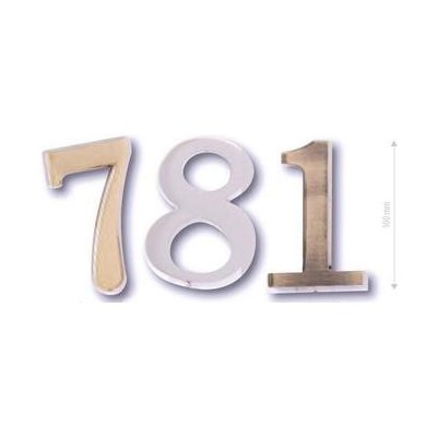 COBRA číslice "6" výška 10cm OFS bronz česaný C2160B6