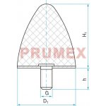 Silentblok - doraz kuželový typ KP-D 30x36 M8x20 55ShA – Zboží Mobilmania