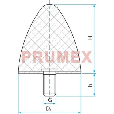 Silentblok - doraz kuželový typ KP-D 30x36 M8x20 55ShA – Zbozi.Blesk.cz