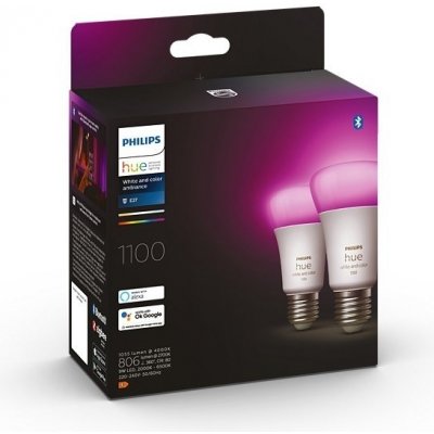 Philips žárovka LED Hue White and Color Ambiance 2x9W 1100lm E27 2ks ZB+BT – Hledejceny.cz