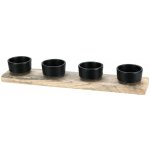 Svícen na čajové svíčky Mango wood 30,5 x 6 x 4,5 cm – Hledejceny.cz