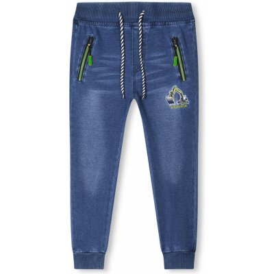 Kugo FK0279 Chlapecké riflové kalhoty modrá zelená aplikace modrá – Zboží Dáma