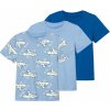 Dětské tričko lupilu chlapecké triko, 3 kusy modrá vzorovaná