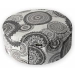 GADEO meditační sedák MANDALA ŠEDÁ Ø40 x 15 cm – Sleviste.cz