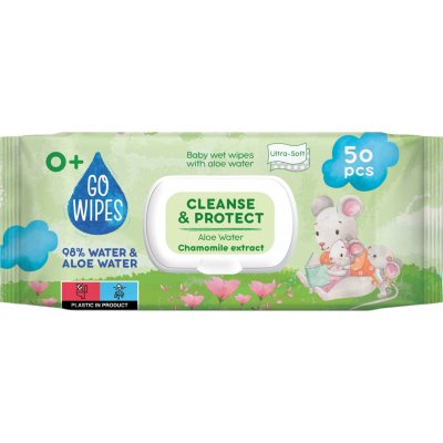 GoWipes Dětské vlhčené ubrousky s Aloe vodou a heřmánkem 50 ks – Hledejceny.cz