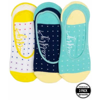 Meatfly ponožky Low Socks Triple Pack Yellow Dots Žlutá
