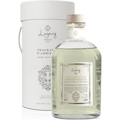 Logevy Firenze 1965 Logevy aroma difuzér s tyčinkami Champagne & Bacche di Rosa Šampaňské a růže 250 ml – Sleviste.cz