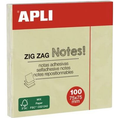 Samolepicí blok na poznámky, „Z“, 75 × 75 mm, 100 listů, APLI „Classic“, žlutý 12078 – Hledejceny.cz