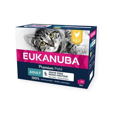 Eukanuba Grain Free Adult Monoproteinová paštika Kuře 12 x 85 g – Zboží Mobilmania