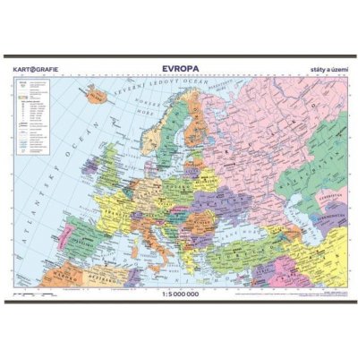 Evropa - školní fyzická nástěnná mapa, 136x96 cm/1:5 mil. – Zboží Mobilmania