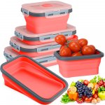 De Gusto Skládací silikonové dózy 4 ks červená D12048 – Sleviste.cz