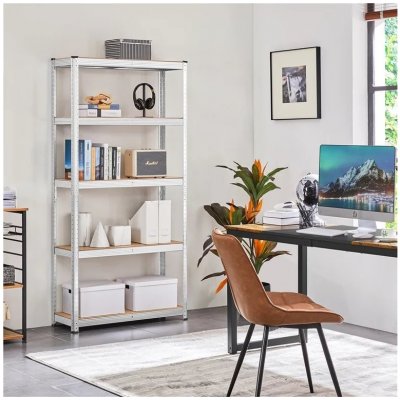 Fistar Regál 1600 x 800 x 400 mm kov zinek 5 polic stříbrná – HobbyKompas.cz