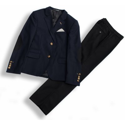 LiLuS chlapecký společenský oblek luxusní modro-černý B – Zboží Mobilmania