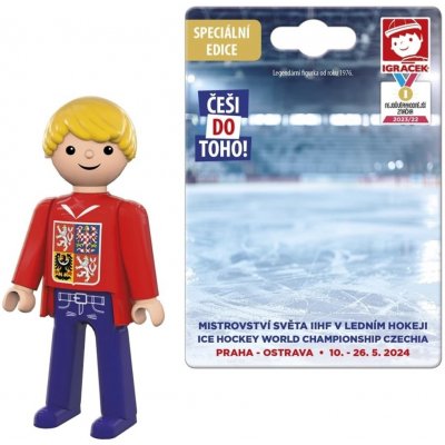 Efko Igráček Fanoušek MS v hokeji 2024 červený dres figurka – Sleviste.cz