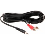 AQ KAM050 - 3,5 jack stereo - 2x RCA (cinch) audio kabel, 5m xkam050