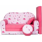 FIMEX Rozkládací dětská pohovka s bobkem a polštářkem Hello Kitty Růžová – Hledejceny.cz