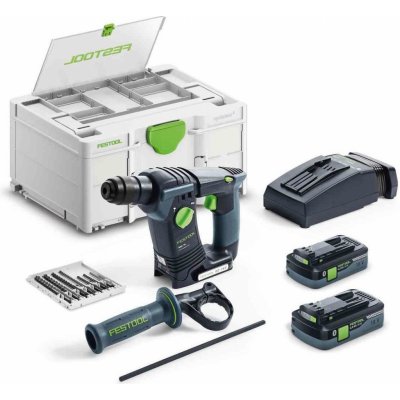 Bezuhlíkové aku vrtací kladivo SDS-plus Festool BHC 18 HPC 4,0 I-Plus - 2x aku 18V/4.0Ah, 1.8J, 25Nm, 1.9kg, kufr Systainer SYS3 M 187 (577602)