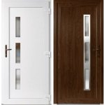 OknaDvereNaMiru.cz Vchodové dveře Venus + INOX orámování zlatý dub / bílá pravé otevírání dovnitř 105 x 205 cm – Hledejceny.cz