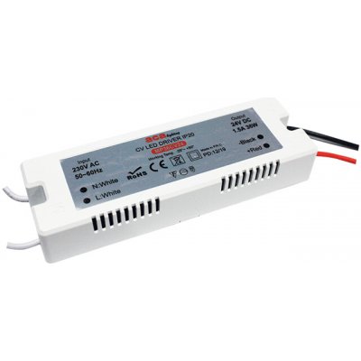 ACA Lighting LED napájecí zdroj plastový 230V AC ->24V DC/36W/1,5A/IP20 – Hledejceny.cz