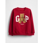 GAP Baby mikina VintageSoft Bear Logo Červená – Zboží Mobilmania