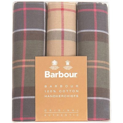 Dárková sada tartanových kapesníčků Barbour Handkerchief Pack — Classic Set (3 ks) – Zboží Dáma