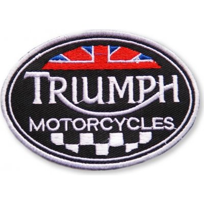 Moto nášivka Triumph oval 10 cm x 7 cm – Zbozi.Blesk.cz