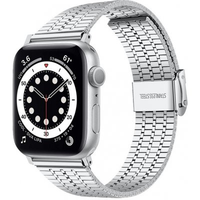 AW Apple Watch řemínek - Kovový STRIPE Šířka uchycení řemínku: 38/40/41mm Stříbrný IRAWKVSTR01 – Zboží Mobilmania